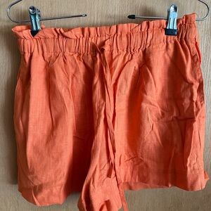 NWOT Petal & Pup Vibrant Orange Linen Shorts